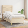 Cama com molas/colchão 90x190 cm tecido cor creme 1
