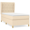 Cama com molas/colchão 90x190 cm tecido cor creme 2