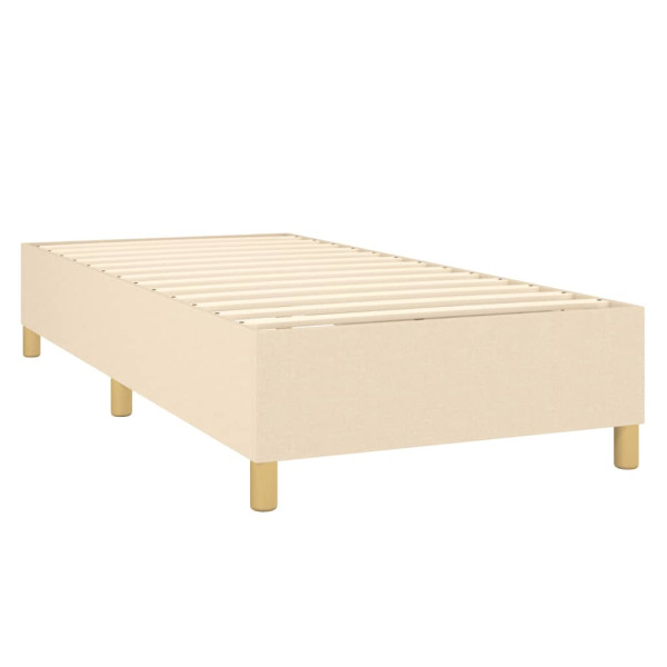 Cama box spring con colchón tela color crema 90x190 cm M 4
