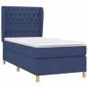 Cama box spring con colchón tela azul 90x190 cm 3