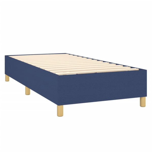 Cama box spring con colchón tela azul 90x190 cm M 4