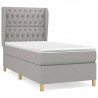 Cama com molas/colchão 90x200 cm tecido cinza-claro 2
