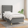 Cama com molas/colchão 90x200 cm tecido cinzento-escuro 1