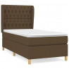 Cama box spring con colchón tela marrón oscuro 100x200 cm 2