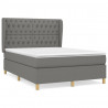 Cama com molas/colchão 140x190 cm tecido cinzento-escuro 2