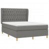 Cama box spring con colchón tela gris oscuro 140x190 cm 3