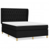 Cama box spring con colchón tela negro 140x190 cm 2
