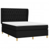 Cama com molas/colchão 140x190 cm tecido preto 3