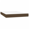 Cama box spring con colchón tela marrón oscuro 140x200 cm 5