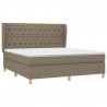 Cama box spring con colchón tela gris taupe 160x200 cm 3
