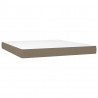 Cama box spring con colchón tela gris taupe 160x200 cm 5