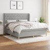 Cama com molas/colchão 180x200 cm tecido cinzento-claro 1