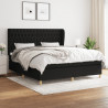 Cama com molas/colchão 180x200 cm tecido preto 1