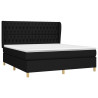 Cama box spring con colchón tela negro 180x200 cm 3
