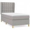 Cama box spring con colchón tela gris claro 100x200 cm 2