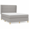 Cama box spring con colchón tela gris claro 140x200 cm 2