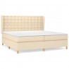 Cama box spring con colchón tela color crema 200x200 cm 2