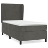 Cama box spring con colchón terciopelo gris oscuro 80x200 cm 2