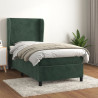 Cama box spring con colchón terciopelo verde oscuro 80x200 cm 1