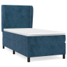 Cama com molas/colchão 90x190 cm veludo azul-escuro 2