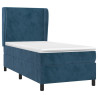 Cama box spring con colchón terciopelo azul oscuro 90x190 cm 3