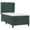Cama com molas/colchão 90x200 cm veludo verde-escuro 3