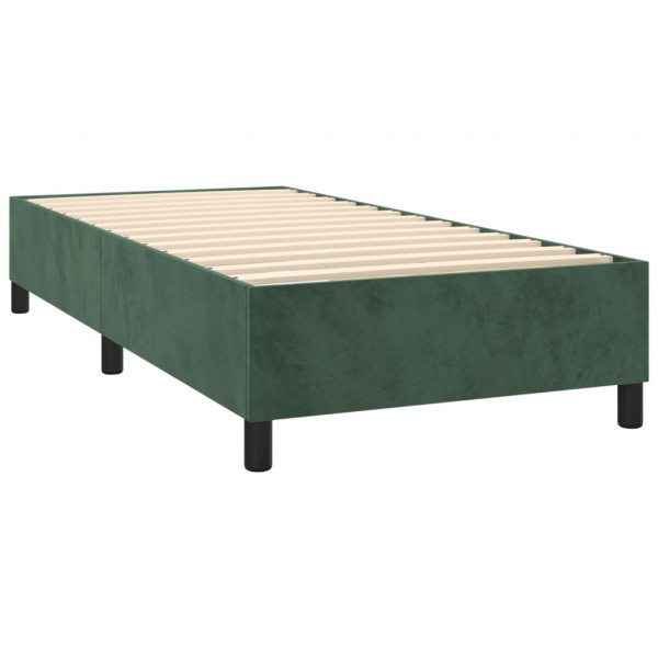 Cama box spring con colchón terciopelo verde oscuro 90x200 cm M 4