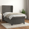 Cama box spring con colchón terciopelo gris oscuro 100x200 cm 1