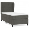 Cama box spring con colchón terciopelo gris oscuro 100x200 cm 2