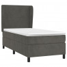 Cama box spring con colchón terciopelo gris oscuro 100x200 cm 3