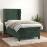 Cama com molas/colchão 100x200 cm veludo verde-escuro 1
