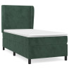 Cama com molas/colchão 100x200 cm veludo verde-escuro 2