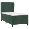 Cama com molas/colchão 100x200 cm veludo verde-escuro 3