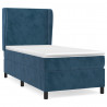 Cama box spring con colchón terciopelo azul oscuro 100x200 cm 2