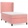 Cama box spring con colchón terciopelo rosa 100x200 cm 2