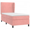 Cama box spring con colchón terciopelo rosa 100x200 cm 3