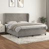 Cama com molas/colchão 180x200 cm veludo cinzento-claro 1