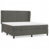 Cama box spring con colchón terciopelo gris oscuro 180x200 cm 2