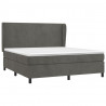Cama box spring con colchón terciopelo gris oscuro 180x200 cm 3