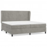 Cama box spring con colchón terciopelo gris claro 200x200 cm 2