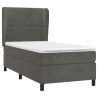 Cama box spring con colchón terciopelo gris oscuro 90x200 cm 3