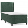 Cama com molas/colchão 90x200 cm veludo verde-escuro 2