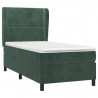 Cama box spring con colchón terciopelo verde oscuro 90x200 cm 3