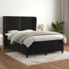 Cama com molas/colchão 140x200 cm veludo preto 1