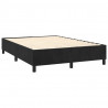 Cama box spring con colchón terciopelo negro 140x200 cm 4