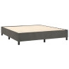 Cama box spring con colchón terciopelo gris oscuro 160x200 cm 4