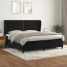 Cama box spring con colchón terciopelo negro 200x200 cm 1