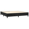 Cama box spring con colchón terciopelo negro 200x200 cm 4