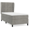 Cama com molas/colchão 80x200 cm veludo cinza-claro 2