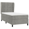 Cama com molas/colchão 80x200 cm veludo cinza-claro 3